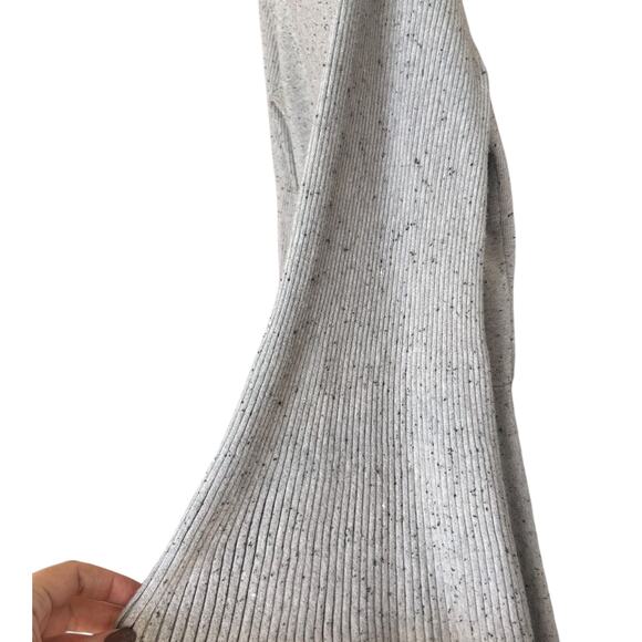 Ann Taylor Women's Marled Gray Ribbed Dress Bell Sleeves Size Large - Picture 4 of 7